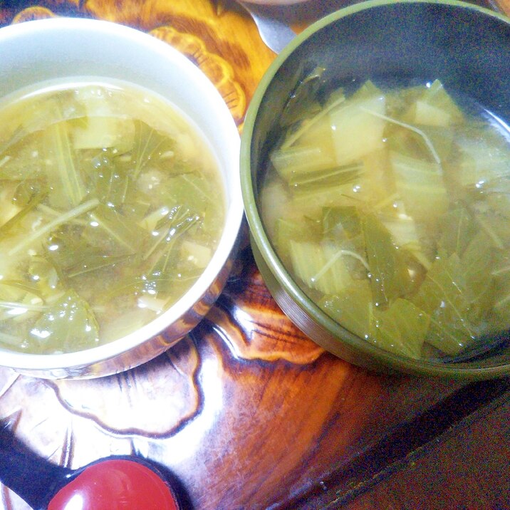 青梗菜&水菜の味噌汁